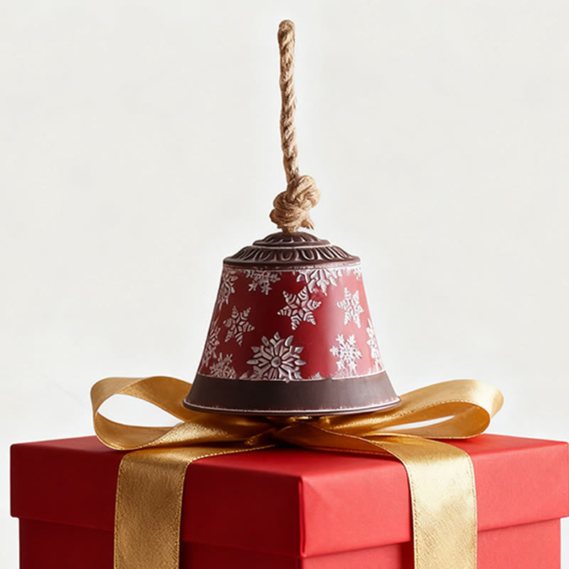Red Snowflake Bell Decorative Ornament - Red - image 0