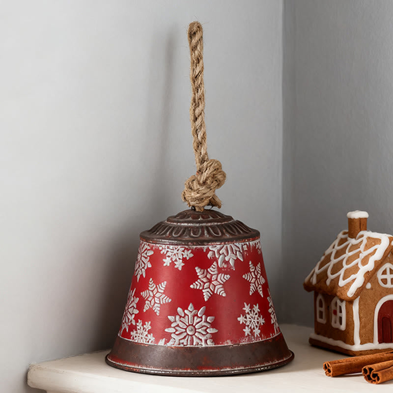 Red Snowflake Bell Decorative Ornament - image 2