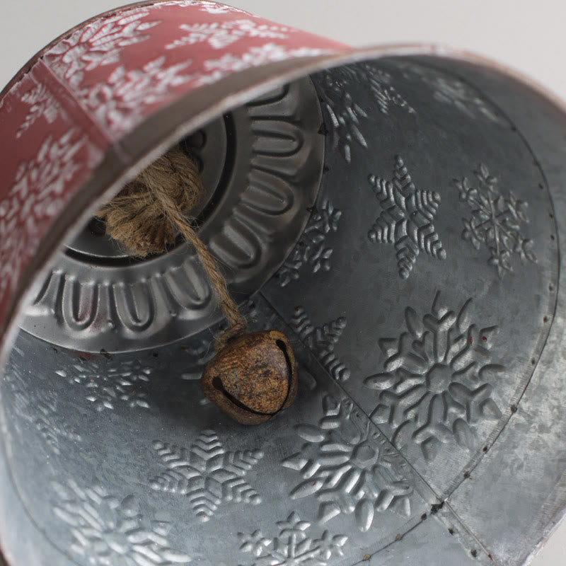 Red Snowflake Bell Decorative Ornament - image 8