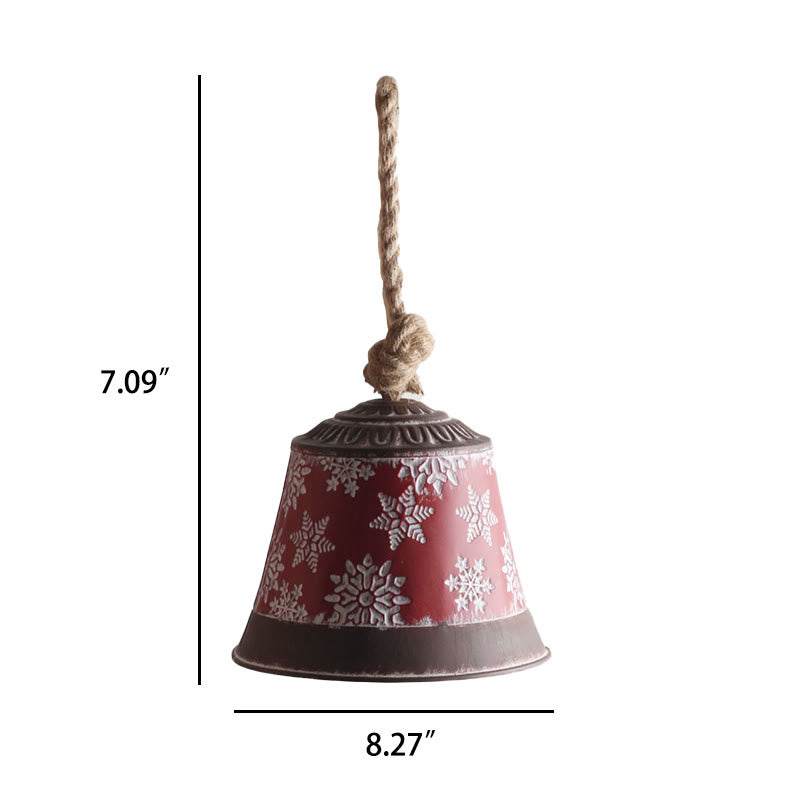 Red Snowflake Bell Decorative Ornament - image 10