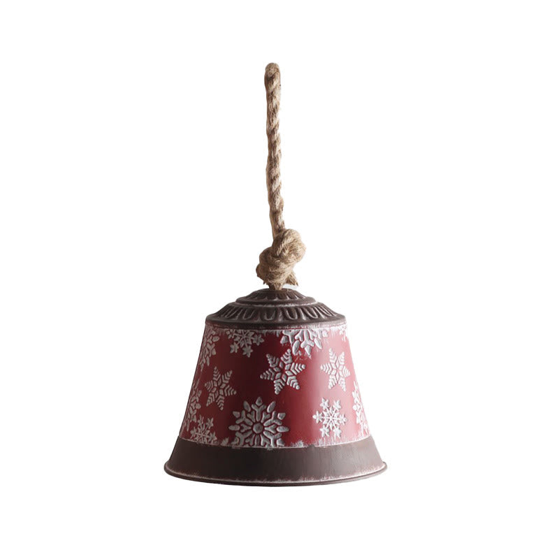 Red Snowflake Bell Decorative Ornament - image 9
