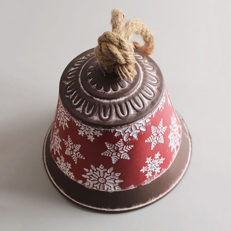 Red Snowflake Bell Decorative Ornament - image 5