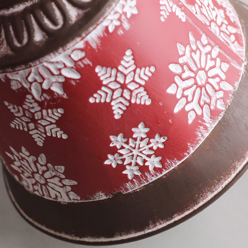 Red Snowflake Bell Decorative Ornament - image 6