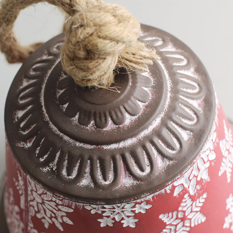 Red Snowflake Bell Decorative Ornament - image 7