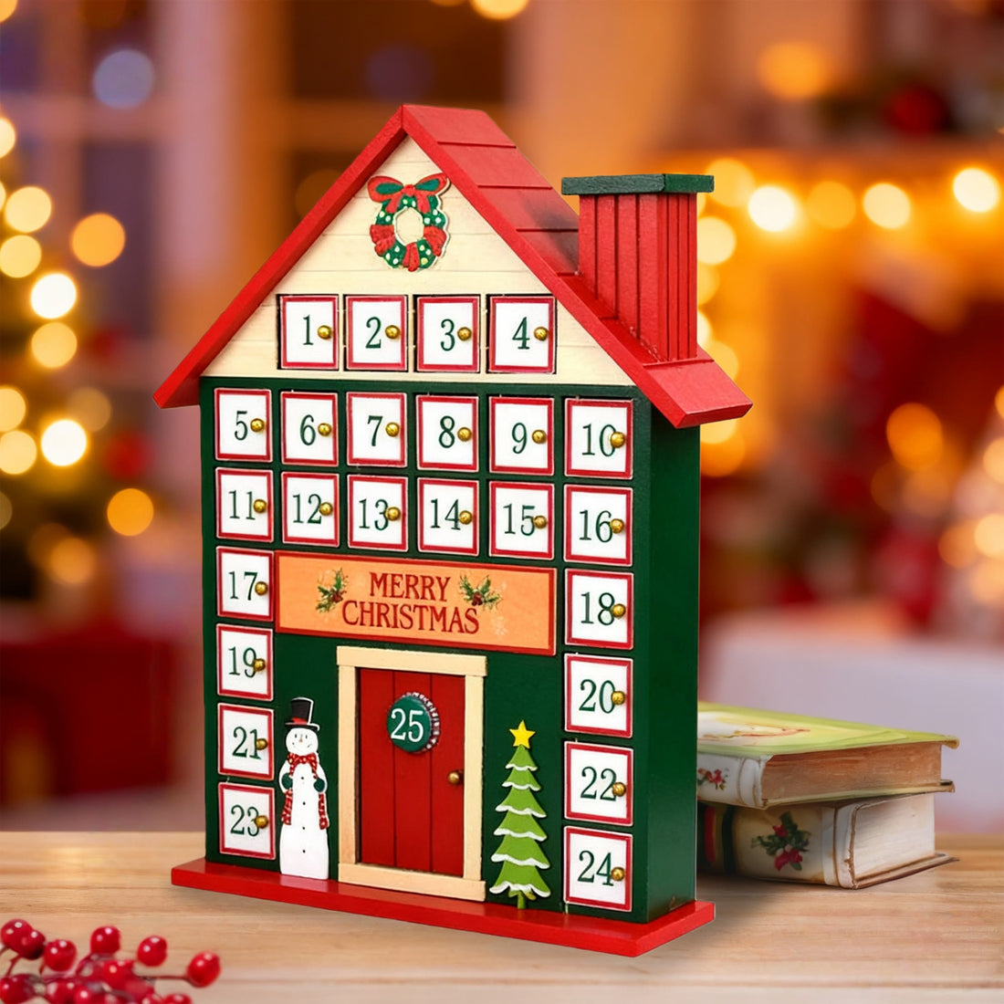 Snowman Countdown Christmas Decoration Ornament - Red - image 0