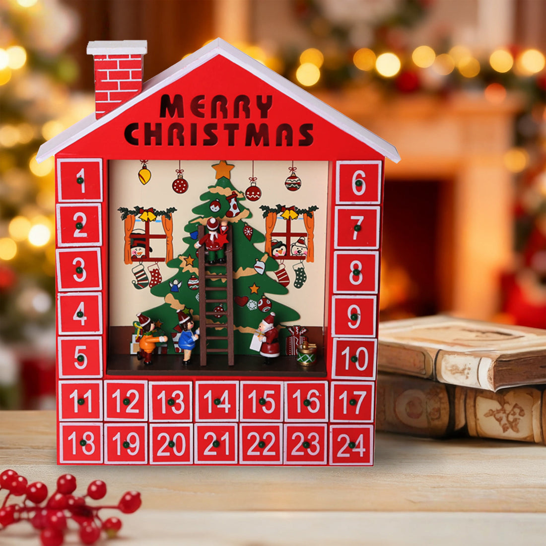  Christmas Tree Countdown Decorative Ornament - Red - image 0