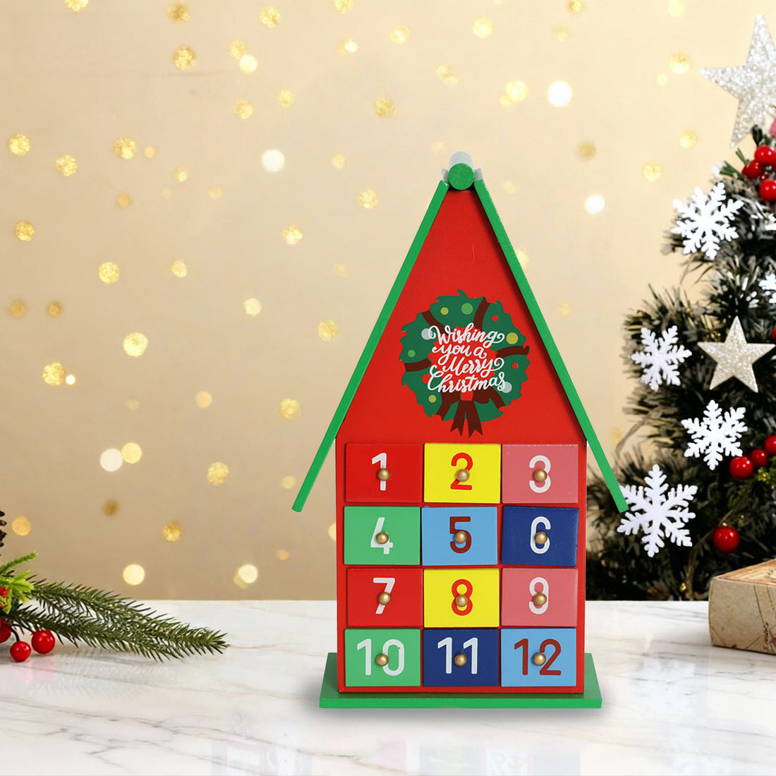  Christmas Wreath House Countdown Ornament With Handle - image 1