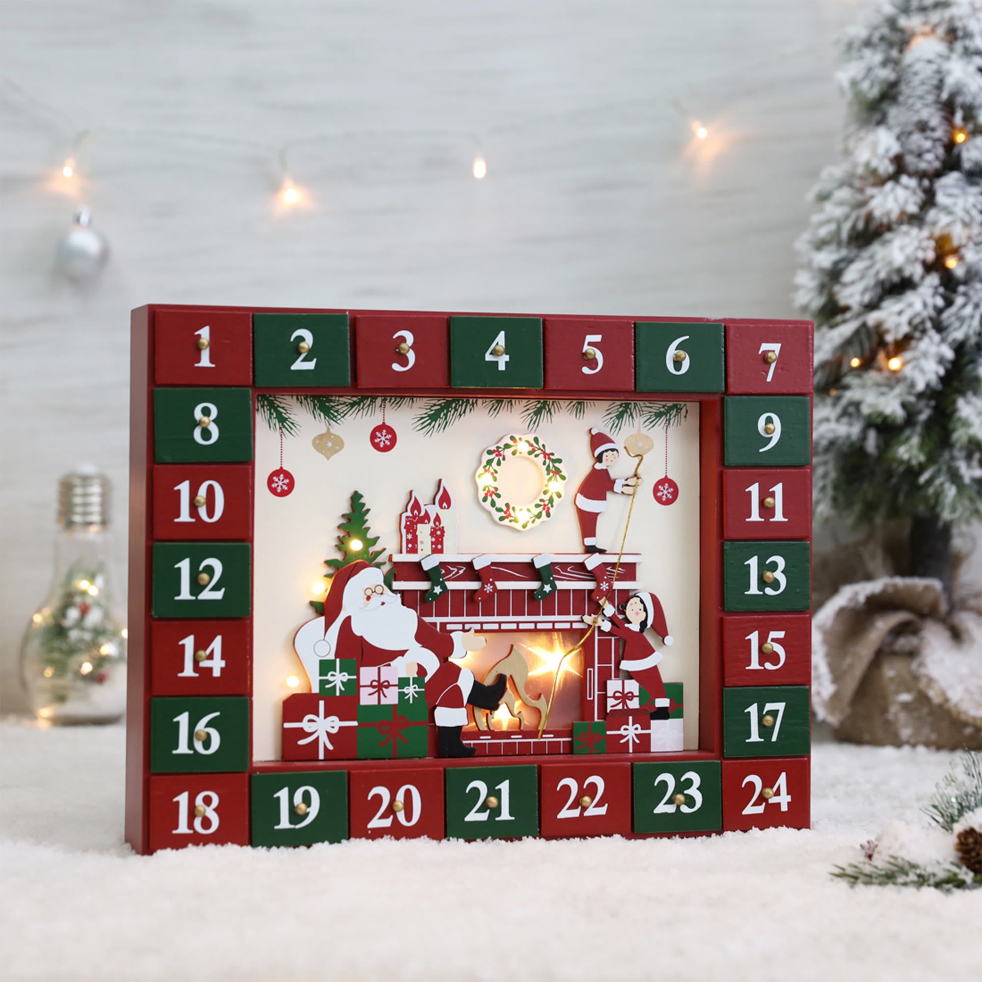 Advent Calendar Gift Box With Santa Claus Pattern - image 3