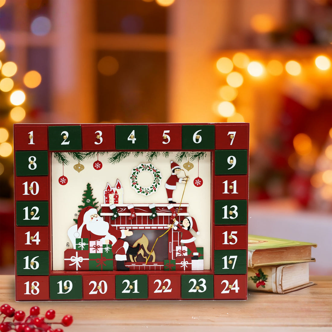 Advent Calendar Gift Box With Santa Claus Pattern - image 0