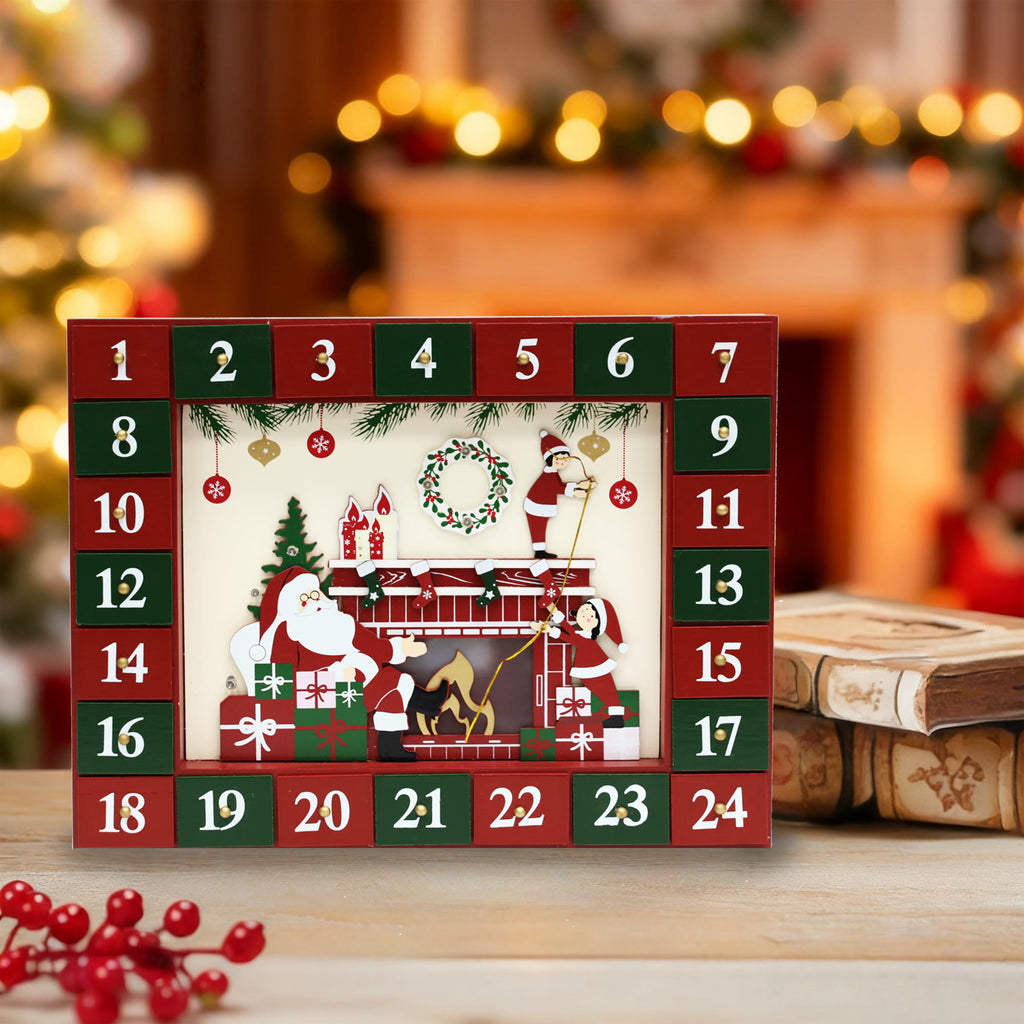 Advent Calendar Gift Box With Santa Claus Pattern - Red - image 2