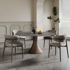 Built-in Lazy Susan Dining Table With Wood Base - image 1