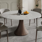 Built-in Lazy Susan Dining Table With Wood Base - image 12