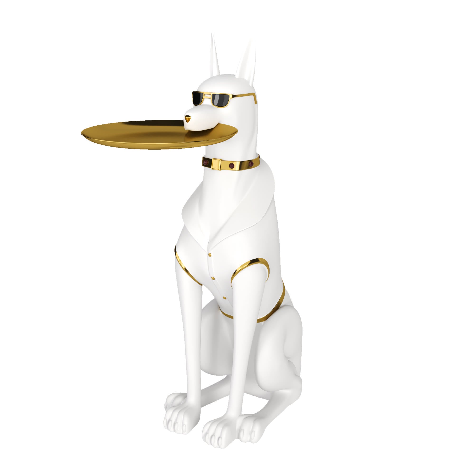 Dachshund-shaped Side Table With Gold Sunglasses - image 7