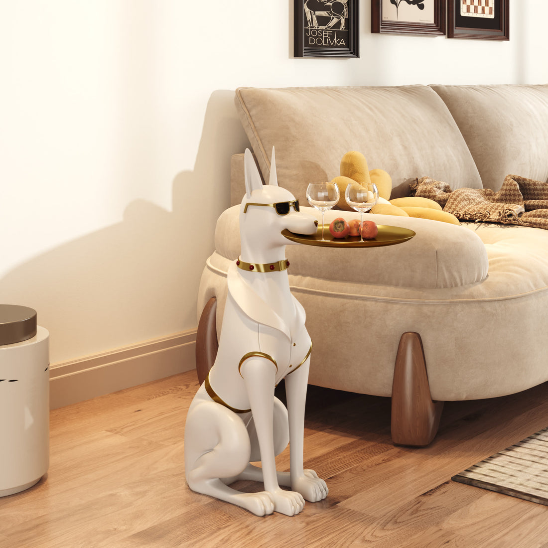 Dachshund-shaped Side Table With Gold Sunglasses - image 2