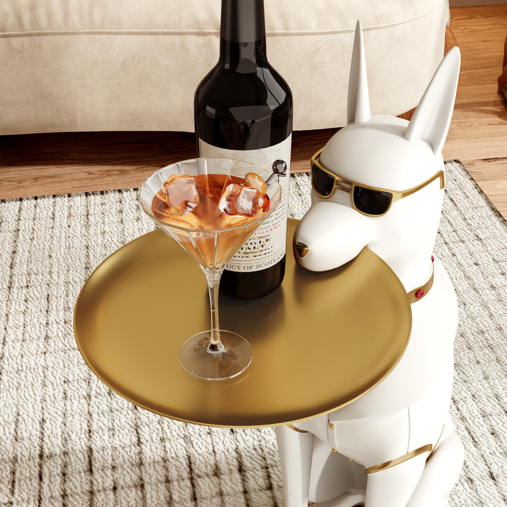 Dachshund-shaped Side Table With Gold Sunglasses - image 6