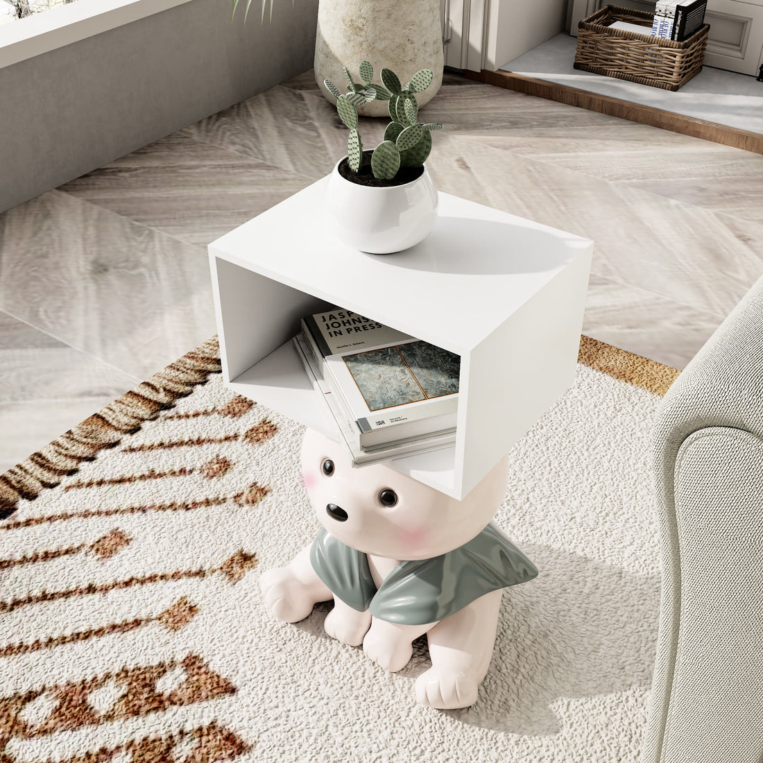 Charming Bear Side Table With Box Storage - image 5