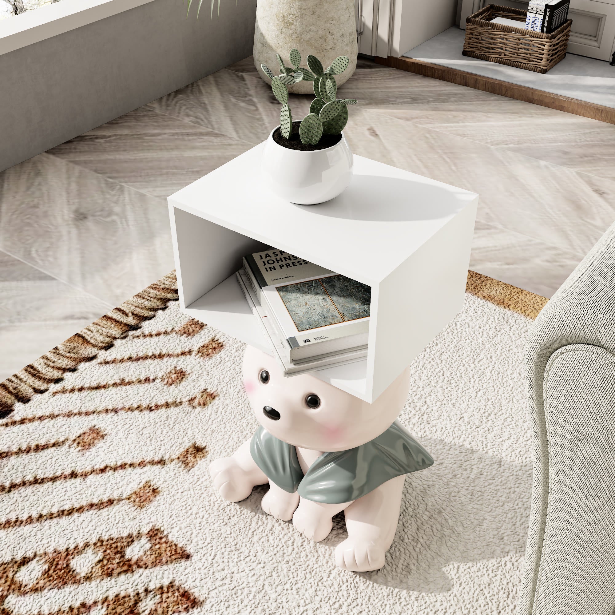 Charming Bear Side Table With Box Storage - image 5