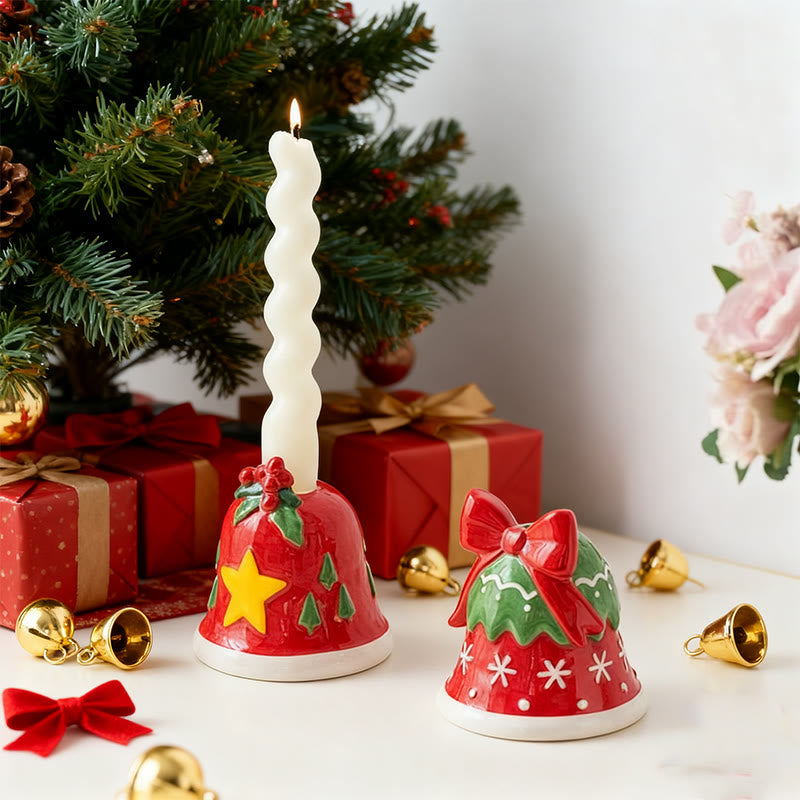 Red Bell-shaped Christmas Candle Holder - image 1