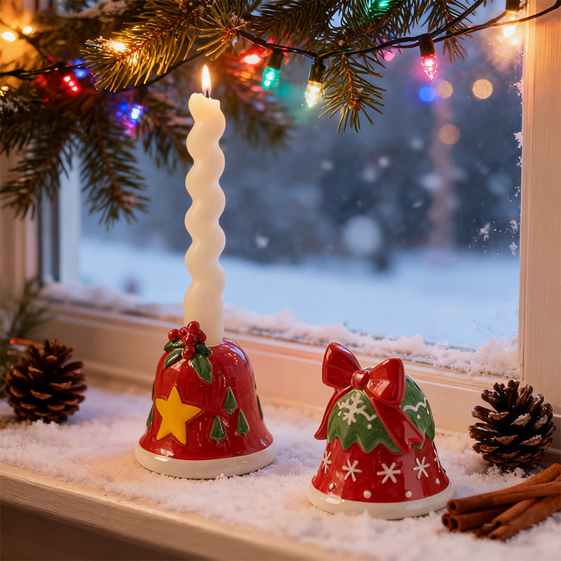 Red Bell-shaped Christmas Candle Holder - image 3