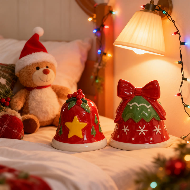 Red Bell-shaped Christmas Candle Holder - bell - image 2