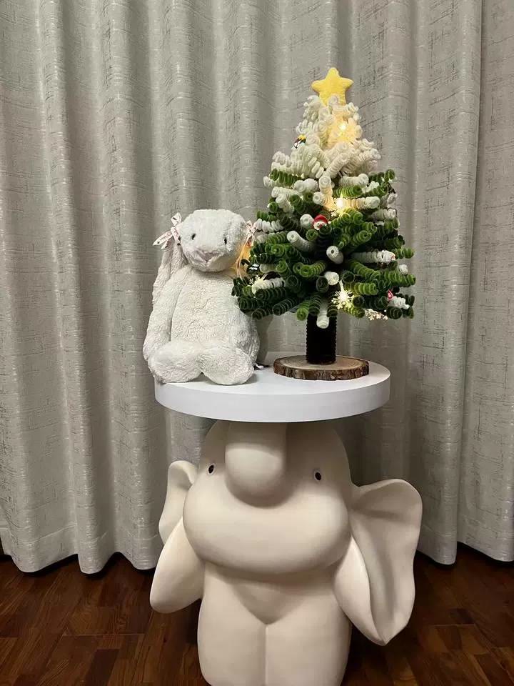 Elephant Base Side Table With Tray - image 15