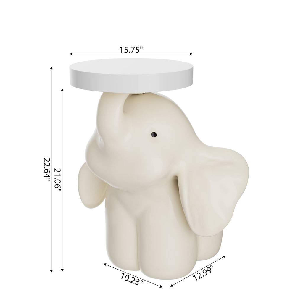 Elephant Base Side Table With Tray - image 11