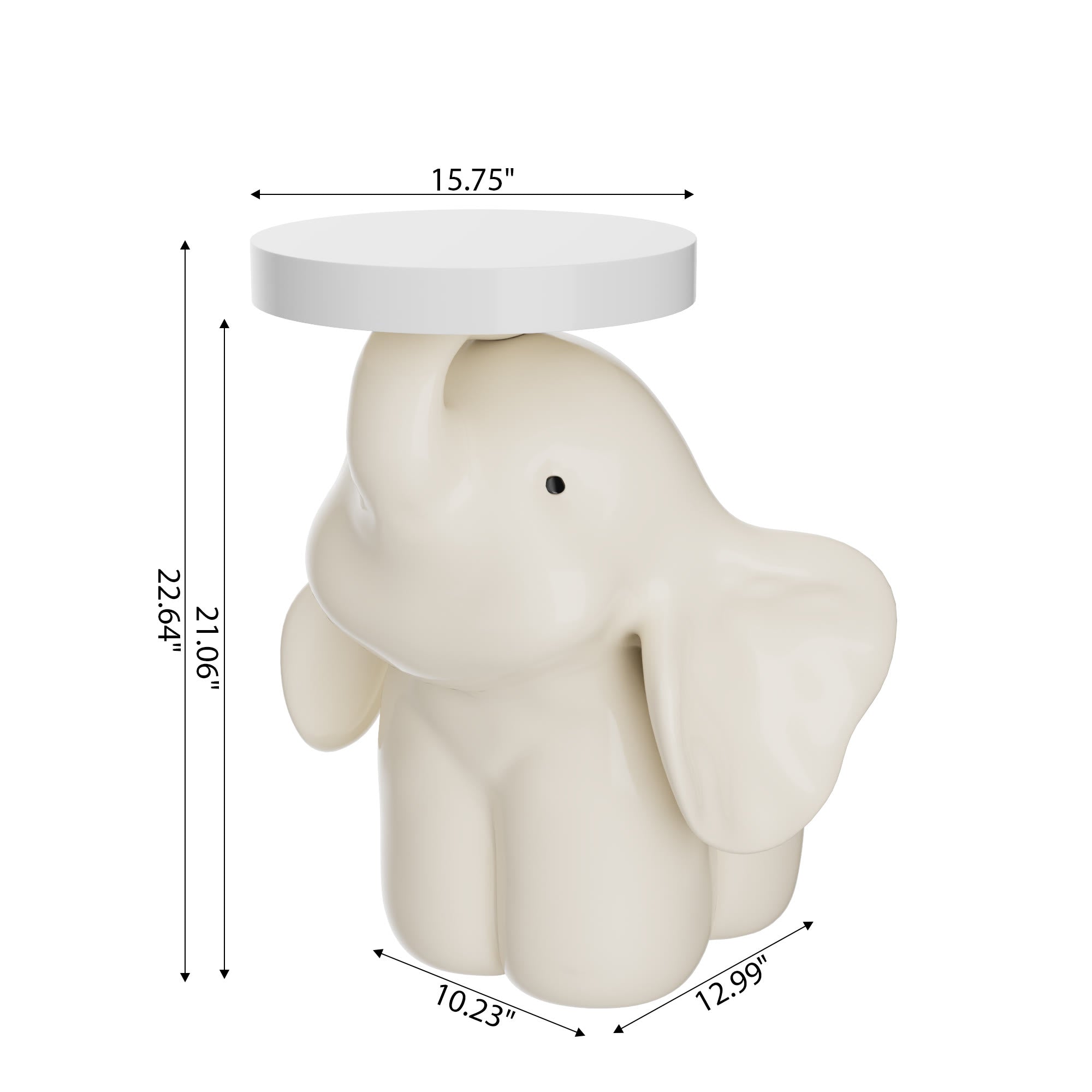 Elephant Base Side Table With Tray - image 11