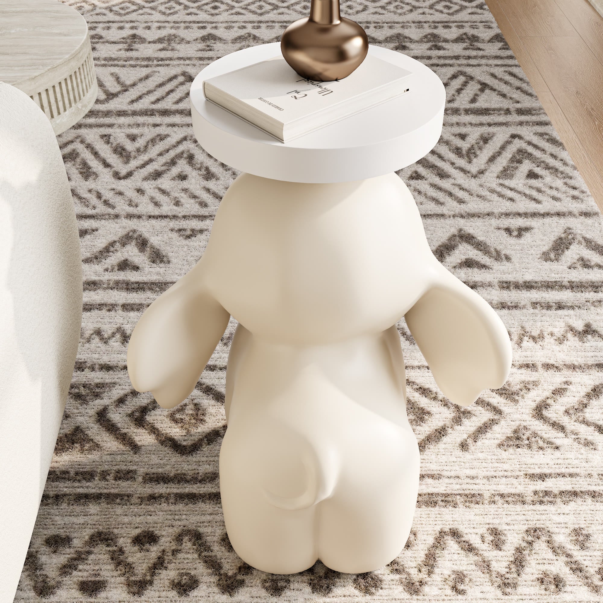 Iffhome Elephant Base Side Table With Tray - image 7