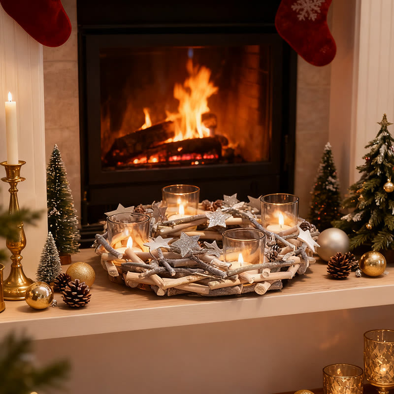 Dreamy Wreath Glass Candle Holder - image 2