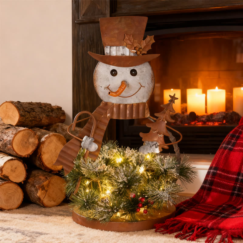 Glowing Vine Snowman Decorative Ornament - image 1