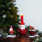 Santa Claus-shaped Hand-painted Ceramic Candle Holder - image 2