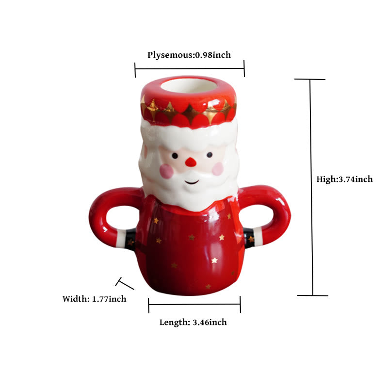 Santa Claus-shaped Hand-painted Ceramic Candle Holder - image 4