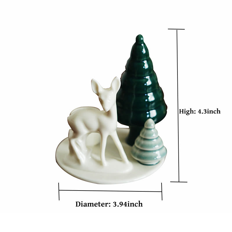 Decorative Candle Holder With Christmas Tree And Reindee - image 4