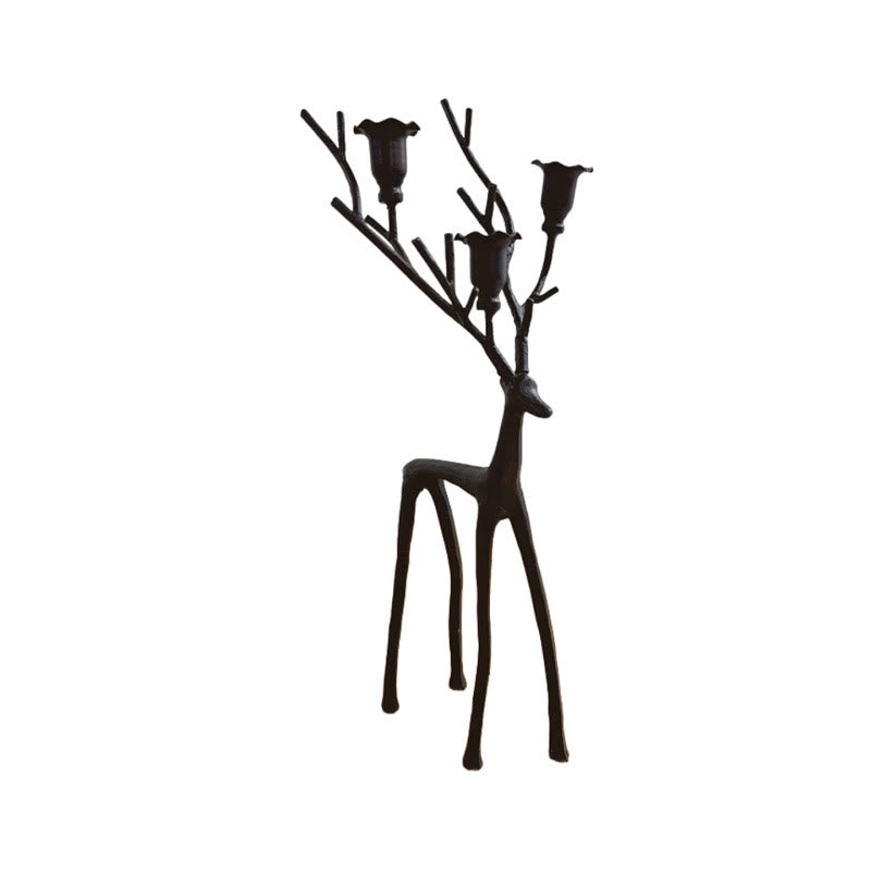 Vintage Black Reindeer Candle Holder - image 3