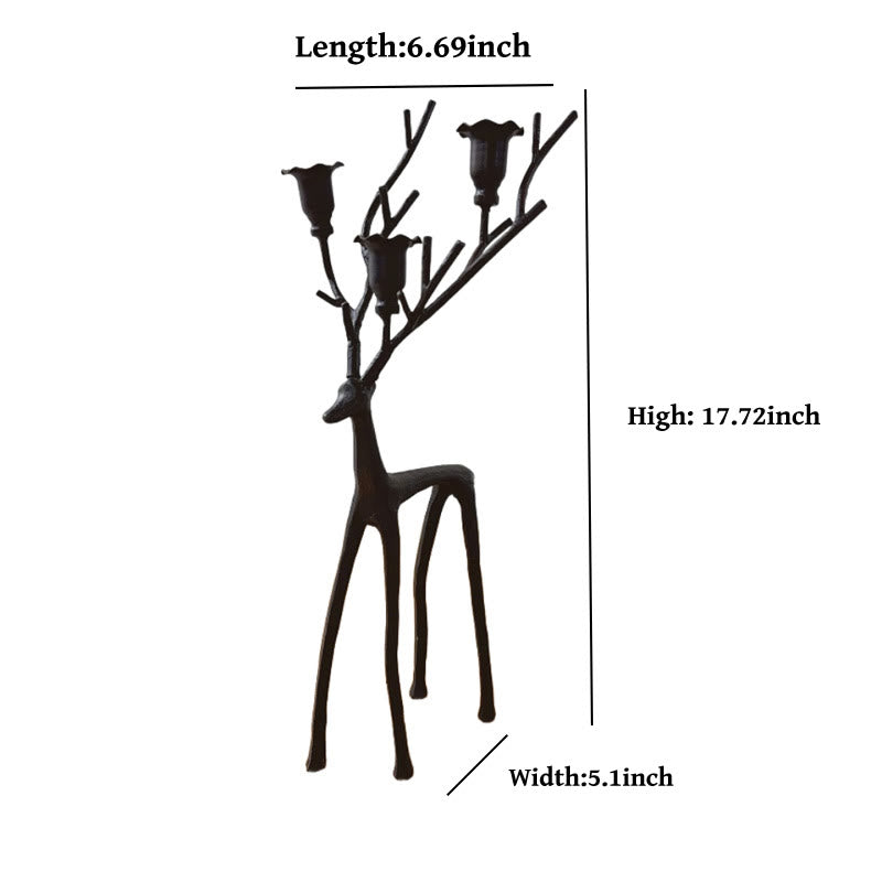 Vintage Black Reindeer Candle Holder - image 4