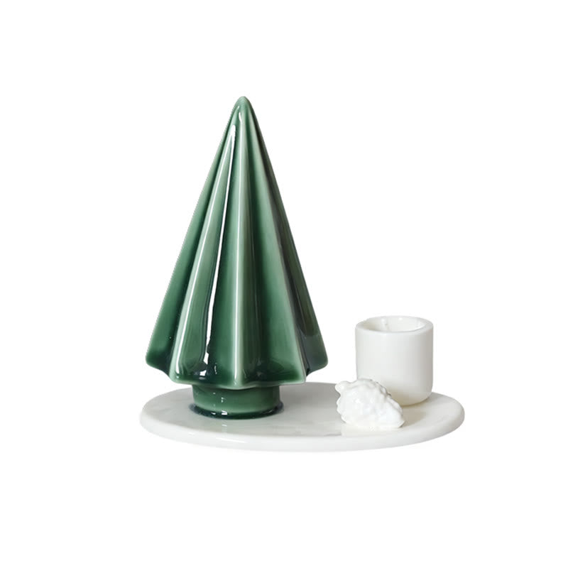 Christmas Pine Tree-shaped Ceramic Candle Holder - image 3
