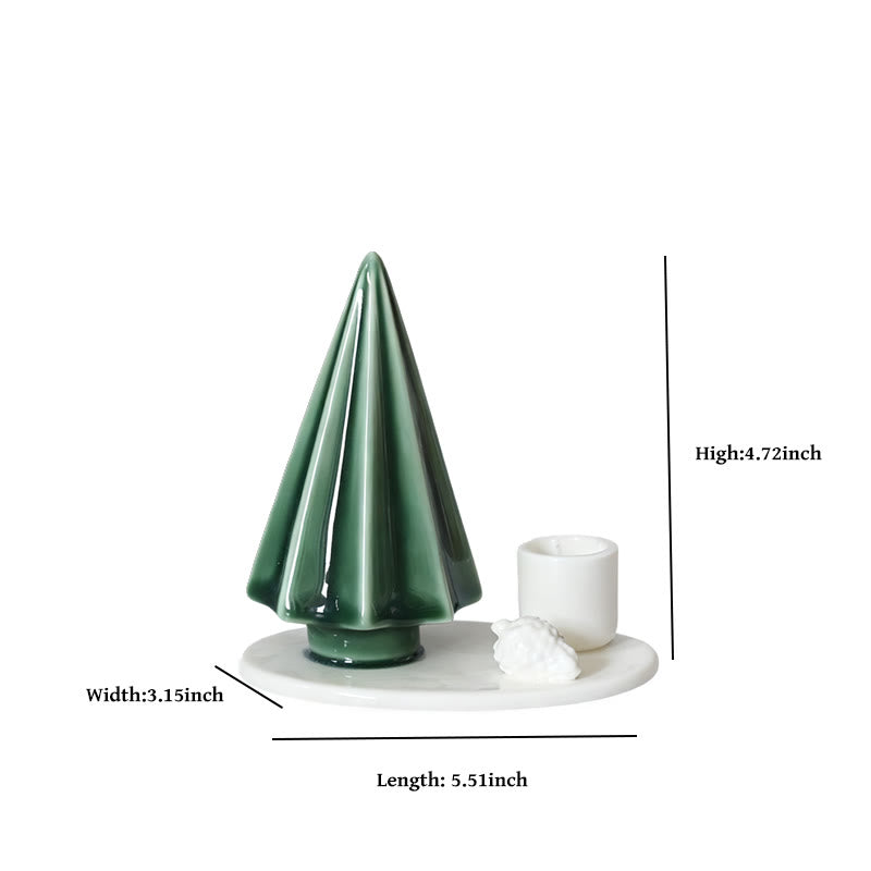Christmas Pine Tree-shaped Ceramic Candle Holder - image 4