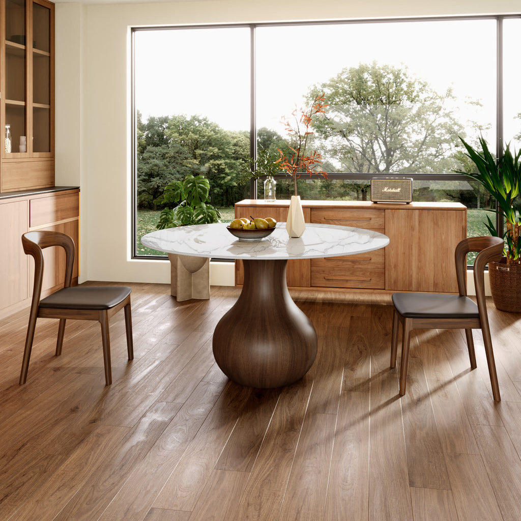 Hourglass-shaped Base Dining Table With Built-in Lazy Susan - image 13