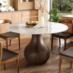 Hourglass-shaped Base Dining Table With Built-in Lazy Susan - image 15