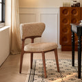 Linen Dining Chair With Wide Back - Walnut - 17.71''W X14.96 '' L X 32.28'' H - image 0