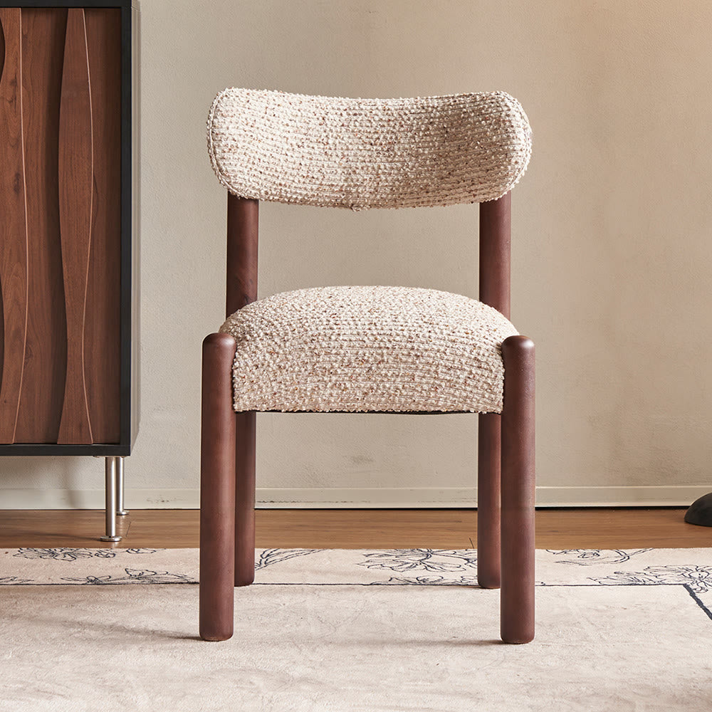 Iffhome Houndstooth Upholstered Back Dining Chair - Walnut - 17.71"W x 17.71"D x 31.10"H - image 0