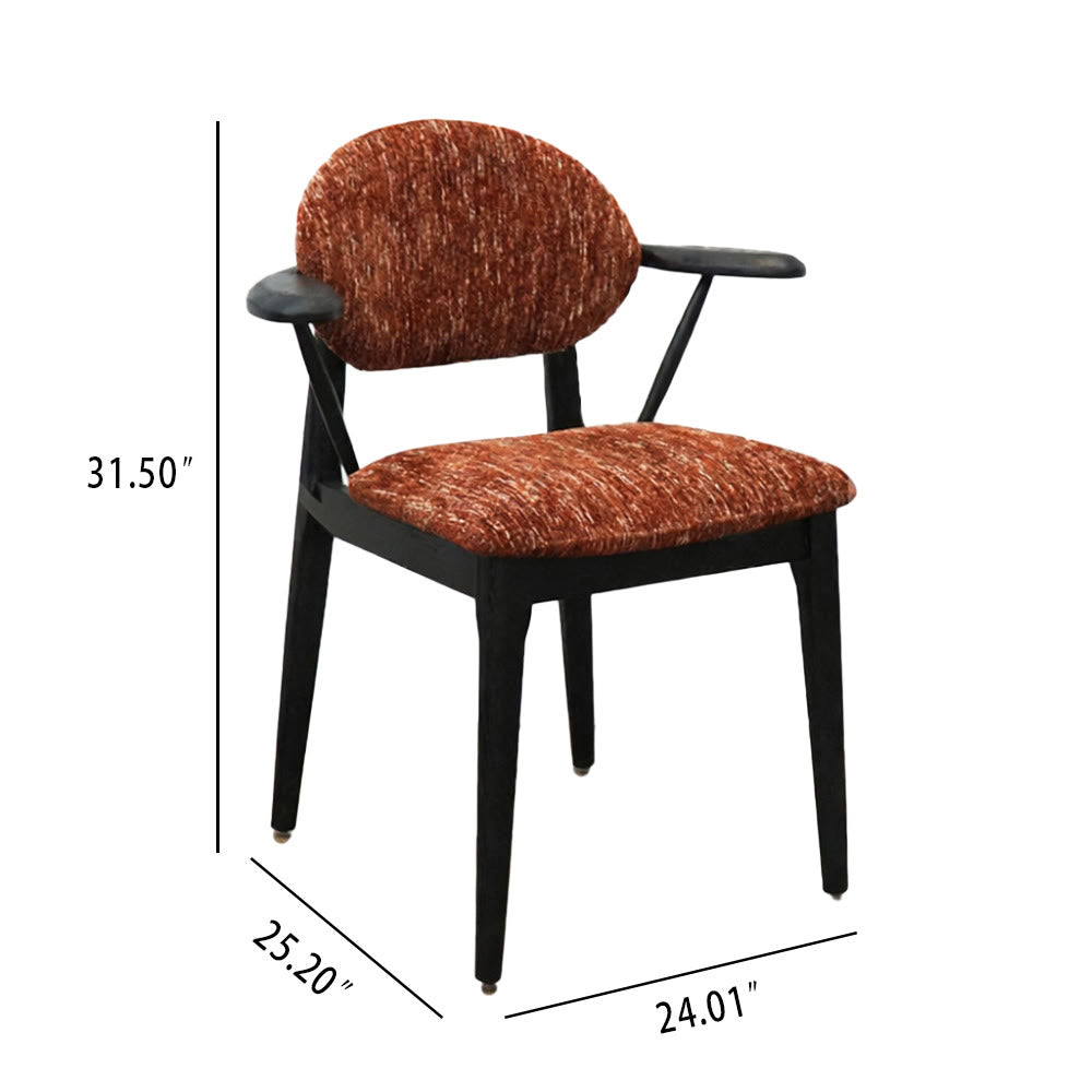 Curved Backrest Dining Chair With Arms - image 7