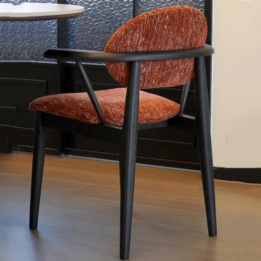 Curved Backrest Dining Chair With Arms - image 3