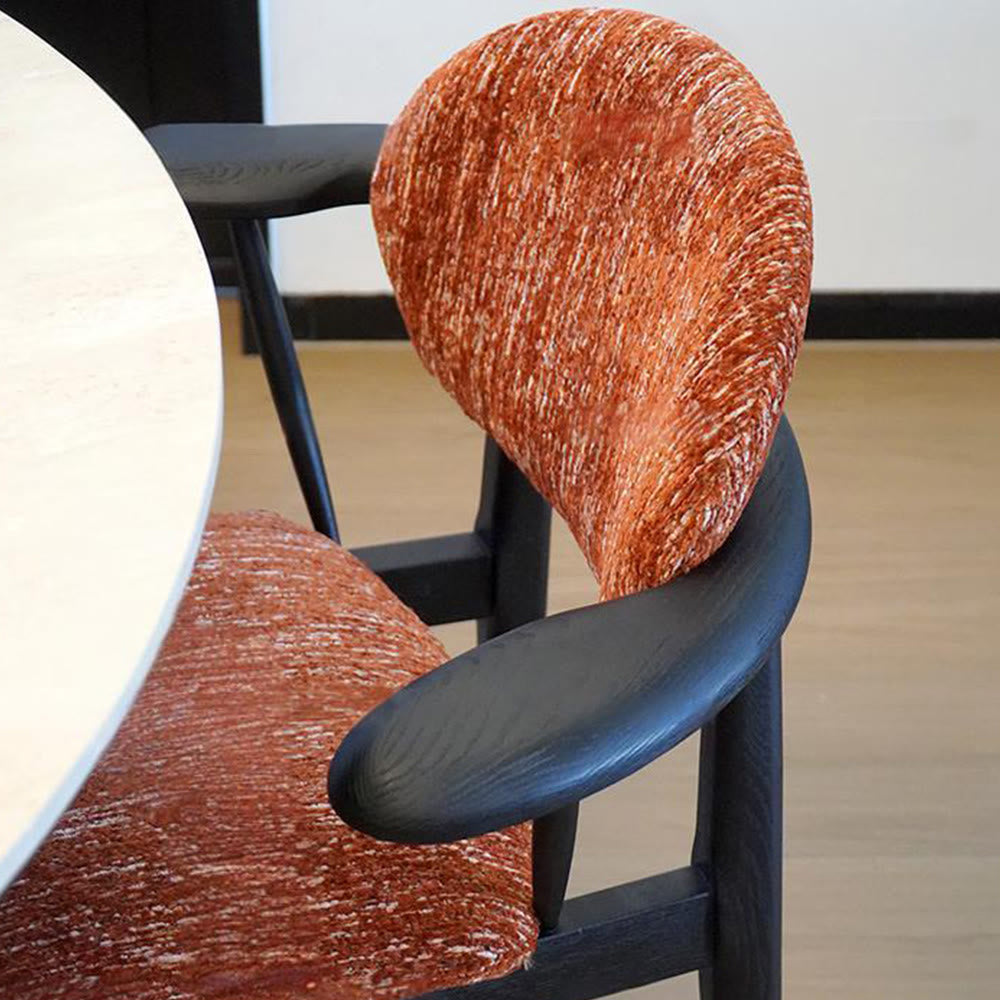 Curved Backrest Dining Chair With Arms - image 4