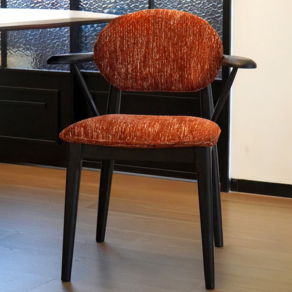 Curved Backrest Dining Chair With Arms - image 1