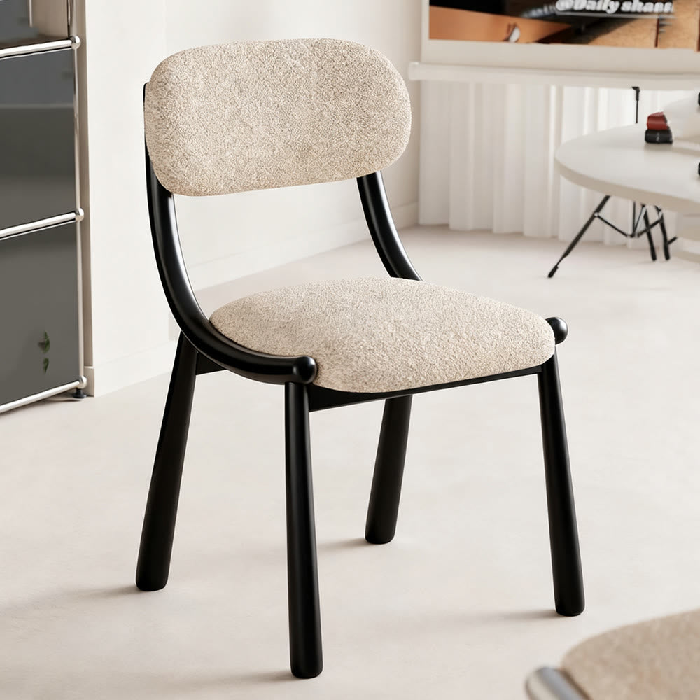 Off-white Soft Snowflake Velvet Dining Chair - Beige - 19.68"W x 20.07"D x 33.46"H - image 0