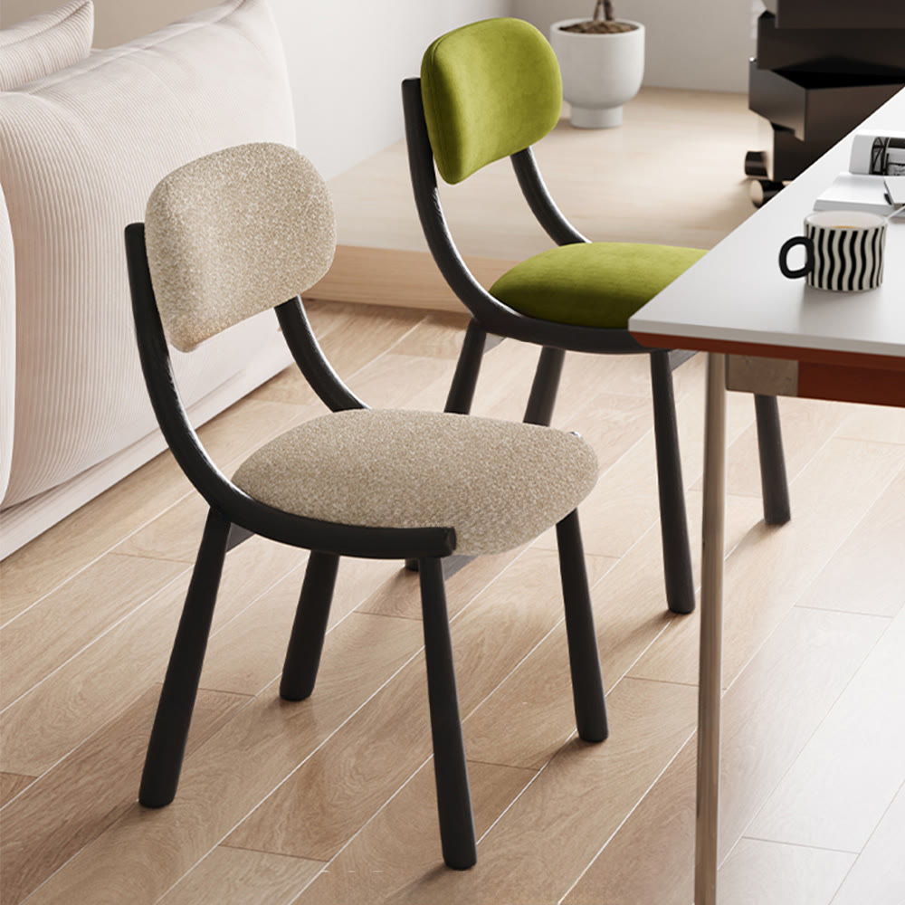 Off-white Soft Snowflake Velvet Dining Chair - image 4