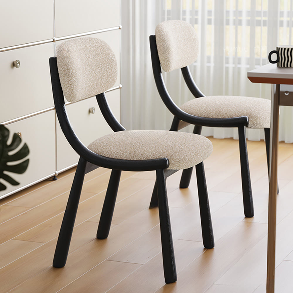 Off-white Soft Snowflake Velvet Dining Chair - image 3