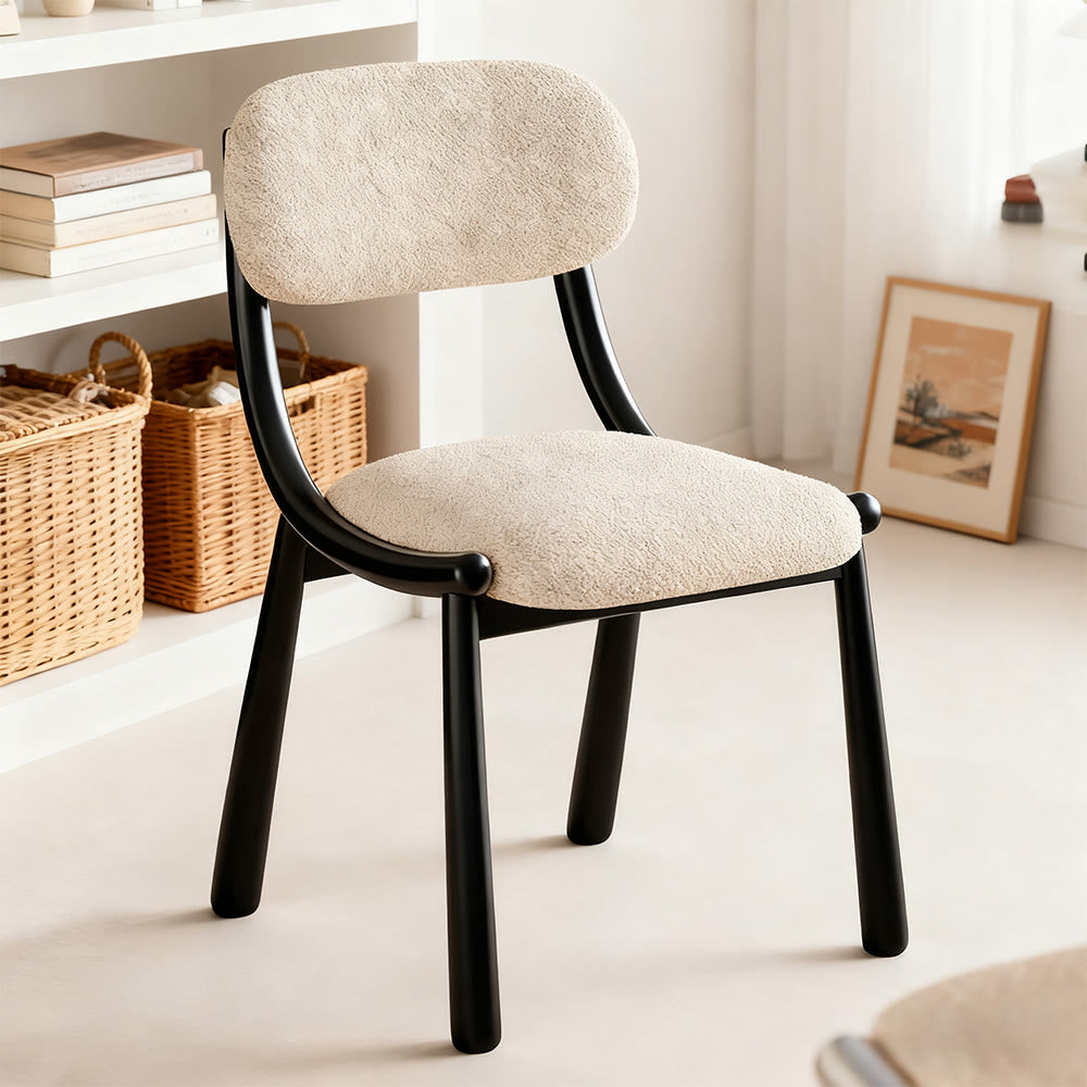 Off-white Soft Snowflake Velvet Dining Chair - image 1