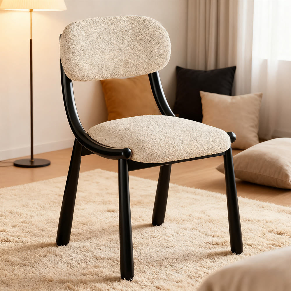 Iffhome Off-white Soft Snowflake Velvet Dining Chair - image 2